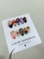 Vente en gros de faux ongles en acrylique peints à la main, forme stiletto, pour doigts, design personnalisé, application facile avec colle