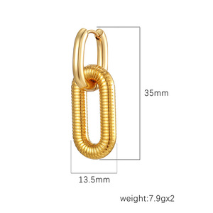 ต่างหูห่วงคู่ |   ต่างหูห่วงแบบหนาเคลือบทอง 18K PVD สแตนเลสสตีล |   กันน้ำและไม่หมองคล้ำ - Product Image 2