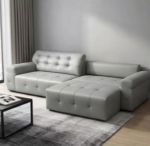 Modern Design Genuine Leather <b>Sofa</b> Luxury Biscuit Tufted Functional Couch Deep Seat Modular Reclining <b>Sofa</b> <b>for</b> Living Room - Product Image 1