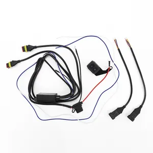 Hot Sale Motorcycle Lamp Wiring Harness Assembly 1-2 Strobe Spotlights Switch With Remote Type A-D