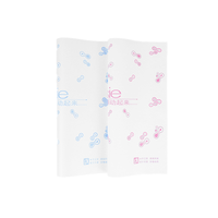 Papier enduit de PE imprimé sur mesure avec motif abstrait blanc, rose et bleu, résistant à la graisse et à l'eau, pour sacs à emporter, emballages de restauration rapide