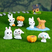 Accessoires en résine Whimsigoth Lapin d'Halloween Peints à la main 3D Ornements de jardin fantaisistes Charmants Décoration d'intérieur directement de l'usine