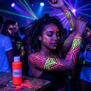 Vernice Fluorescente Neon 150ml Non Tossica e Sicura, Liquido UV Luminoso per Giochi di Verniciatura all'Aperto - Product Image 4