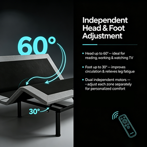 Quiet Lift <b>Bed</b> Frame With Zero Gravity Mode, Wireless Remote & Smart APP Control, for Apartment & Guest Room External Smart <b>Bed</b> - Product Image 3