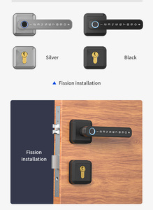 Maniglia per porta quadrata contemporanea con serratura e chiusura a chiave con leva per sbloccare a distanza <span class=keywords><strong>password</strong></span> per impronte digitali 5-in-1Lock - Product Image 2