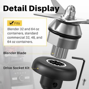 <span class=keywords><strong>Kit</strong></span> de Cuchillas de Repuesto para Licuadora Compatible con la Serie Vita-mix 5200, Llave de Vaso para Recipientes de 32oz y 64oz - Product Image 3