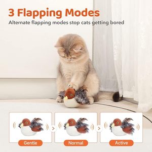 Jouet à mâcher pour chat en plumes douces, en forme d'oiseau, jouet interactif pour animaux de compagnie pour jouer en intérieur - Product Image 4