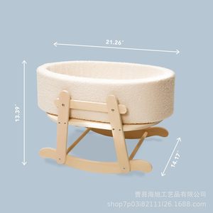 Cuna de madera para bebé con base oscilante de 0 a 6 meses, estilo escandinavo, para recién nacidos - Product Image 2