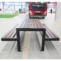 6ft 8ft vente en gros table de pique-nique table à manger avec 2 bancs table de café et chaises pour centre commercial