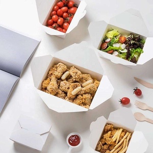 Boîte à <span class=keywords><strong>lunch</strong></span> fendue double assortie Poulet Riz Fleur Chips Boîte à <span class=keywords><strong>lunch</strong></span> en papier commerciale à emporter - Product Image 3
