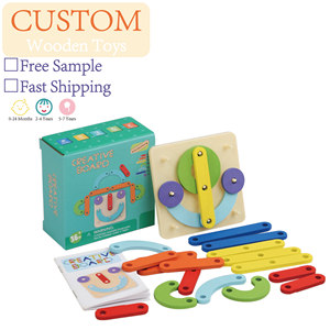 Puzzle graphique pour enfants Montessori-Jouet de planche à ongles en bois d'éducation précoce créative Variété de puzzles pour enfants - Product Image 1