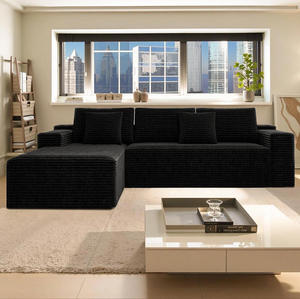 Canapé modulaire sectionnel en forme de L, moderne, <span class=keywords><strong>convertible</strong></span>, rembourré, compressé, pour salon/chambre/appartement, sans assemblage - Product Image 5