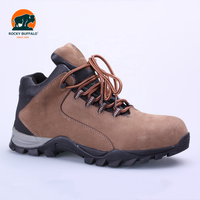 Botas de Trabajo Rocky Buffalo de Alta Calidad Estilo Chileno, Zapatos de Seguridad de Cuero Genuino con Puntera de Acero y Suela de Goma