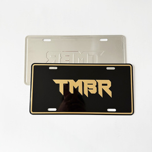 Placa de <span class=keywords><strong>Matrícula</strong></span> Personalizada con Logotipo en Relieve, Placa de <span class=keywords><strong>Coche</strong></span> de Aluminio Plateada/Dorada - Product Image 4
