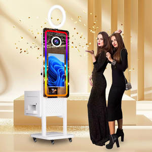 Nouvelle Borne Photo Miroir Selfie Digitale Portable 2025 avec Écran Tactile, Machine Photobooth Miroir Magique, Appareil Photo et Imprimante - Product Image 1
