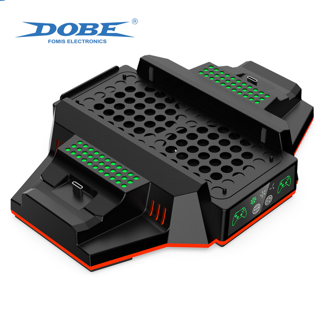 DOBE Multi-Function Cooling Fan Dual Charging Dock Charge Station Stand for XBox Series S Game Controller Accessories
