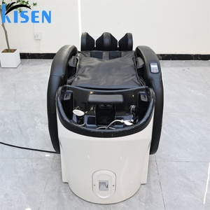 KISEN Fauteuil de massage électrique de luxe en cuir synthétique durable avec massage des pieds par airbag, thérapie de la tête et lit de lavage capillaire pour spa - Product Image 6