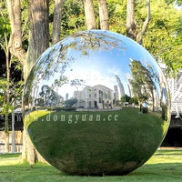 Boules de fontaine en acier inoxydable de 2 m, sphères miroir, boules géantes en acier inoxydable