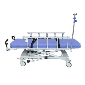 Hospital furniture medical hydraulic patient stretcher bed emergency foldable ambulance trolley