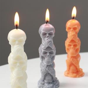 Decoración del hogar regalo de aniversario Halloween <span class=keywords><strong>Terror</strong></span> 3 incluso cabeza de fantasma incienso vela ahumada - Product Image 4