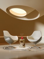 Fauteuils de direction modernes pivotants à 360° en forme d'œuf, revêtement en tissu doux pour la maison, le bureau et les espaces commerciaux