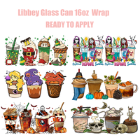 Transferts UV DTF pour gobelets et emballages, motifs Papillons Tournesol Libbey Can Glass Wrap 16oz, format personnalisé, pour logos, vente en gros