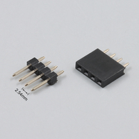 Conector PCB SCONDAR OEM de 2.54mm de paso, de orificio pasante, de ángulo recto, de una sola fila, 5P, 5 pines, macho y hembra, para placa a placa