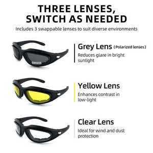 <span class=keywords><strong>Gafas</strong></span> <span class=keywords><strong>de</strong></span> Tiro Tácticas para Exteriores, 4 Lentes Intercambiables, <span class=keywords><strong>Gafas</strong></span> <span class=keywords><strong>de</strong></span> Sol <span class=keywords><strong>Deportivas</strong></span> Polarizadas, Protección UV400 para Ciclismo, Venta al Por Mayor - Product Image 5