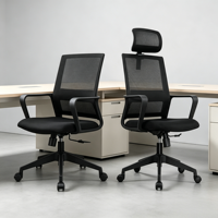 Chaise de bureau ergonomique au design moderne, dossier mi-haut, accoudoirs fixes, chaise pivotante en maille, pour chambre à coucher, certifiée BIFMA, en nylon