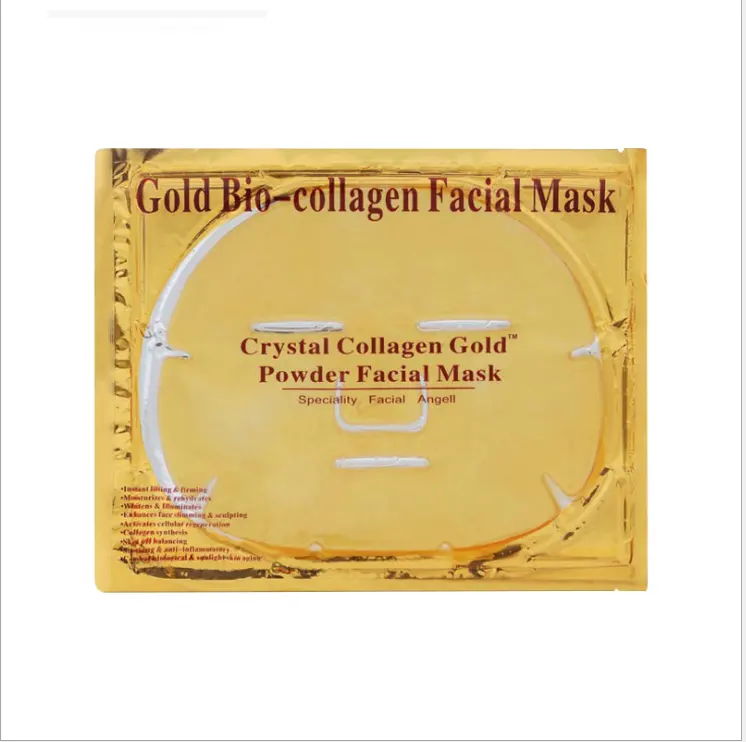 24k सोने जैव कोलेजन चेहरे नकाब सौंदर्य प्रसाधन सामग्री निर्माता क्रिस्टल चेहरे का मुखौटा थोक mascarillas faciales