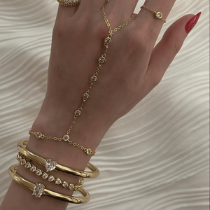 Pulsera de Plata de Ley 925 Chapada en Oro para Mujer, Joyería Gruesa y Grande, Brazalete de Corazón con Circonitas Cúbicas - Product Image 2