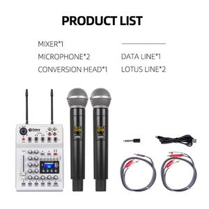 Sistema de Mezclas Profesional de 4 Canales para DJ con Micrófono Inalámbrico e Interfaz de Audio para Escenario, Canto y Reuniones - Product Image 4
