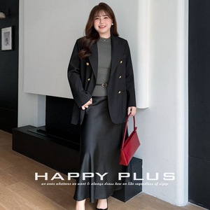 Falda de satén de cintura alta Runqi N9314 para mujer, color liso, talla grande, estilo primavera para ir al trabajo - Product Image 2