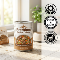 Aliments humides pour chiens en conserve OEM 375g avec probiotiques et prébiotiques pour la santé digestive