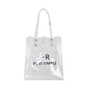 Sac à main d'été personnalisable, imperméable, holographique, sac de plage à bandoulière avec fermeture éclair en PVC transparent, sac de shopping transparent - Product Image 5