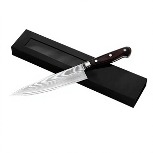 Cuchillo de Cocina Artesanal de 7 Pulgadas de Alta Calidad, Cuchillo de Chef de Acero de Damasco con Mango de Madera y Funda de Cuero, Cuchillos Tracker al por Mayor - Product Image 3