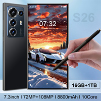 Smartphone S26 Ultra 5G Android 15 Layar OLED 7,3 Inci 120Hz Deca Core Pengisian Cepat 65W Dual SIM