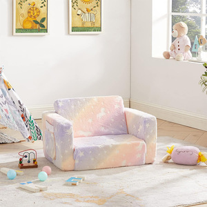 Children's Convertible <b>Sofa</b> Bed 56x41x23cm Extra Long Bench Reading Corner <b>For</b> Girl Age 3-8 Years High-Density <b>Sponge</b> Filling - Product Image 2