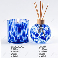 Ventes en gros de pots à bougies en verre à motif léopard avec boîtes d'emballage