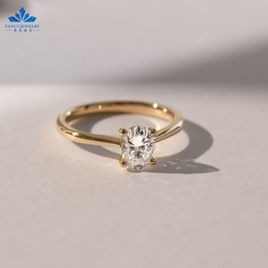 Anillo de Compromiso de Oro Sólido de 14K con Diamante Moissanita de 1ct o 3ct, Diseño Clásico de 4 Puntas Solitario para Boda, Fiesta o Aniversario - Product Image 5