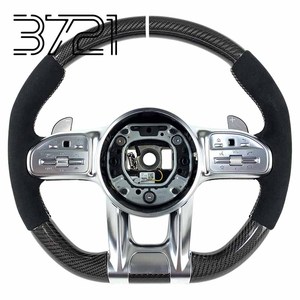 Volante deportivo de cuero y fibra de carbono con levas de cambio para Mercedes Benz AMG S CLA GLA GLE GLS clase W205 W204 E63 W222 - Product Image 1