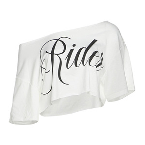 Nuova Collezione Primavera Abbigliamento <span class=keywords><strong>Donna</strong></span> Top Corto a Maniche Corte con Colletto Diagonale Stampato Tinta Unita Vestibilità Comoda - Product Image 5