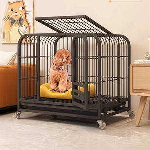 Material de acero resistente de varios tamaños de alta calidad, dos puertas, incluye <span class=keywords><strong>bandeja</strong></span> <span class=keywords><strong>sanitaria</strong></span> extraíble, valla de hierro, jaula <span class=keywords><strong>para</strong></span> <span class=keywords><strong>perros</strong></span> - Product Image 4