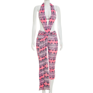 Viviblook J26JP199 Combinaison décontractée pour femme, nouvelle combinaison sexy sans manches, dos nu, à lacets, pour soirée, une pièce - Product Image 2