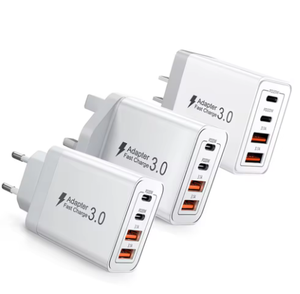 40W Dual <strong>USB</strong> <strong>C</strong> Travel <strong>Adapter</strong> 4-port <strong>USB</strong> QC3.0 Fast Charging Head EU UK US <strong>Plug</strong> Universal Android <strong>Adapter</strong> - Product Image 1