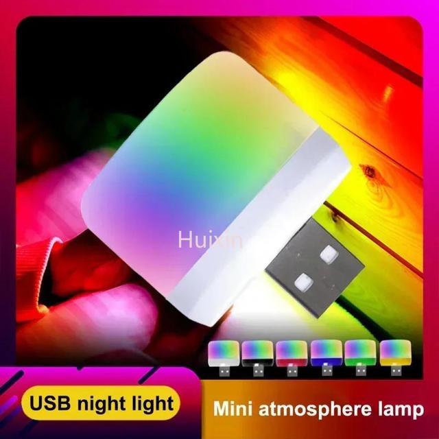Hot 1PCS RGB USB LED Night Light 3W Mini Portable LED Lamp For Mobile Power Laptop Reading Lightiing Room Decoration