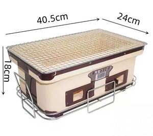 Mini-gril pliant japonais en fer et argile pour Yakitori et Kebab, au charbon de bois, noir, pour balcon, avec sécurité flamme - Vente en gros - Product Image 4
