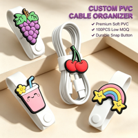 Kit d'organisation de câbles de bureau avec logo personnalisé, organisateur de câbles personnalisé en PVC, couleur pastel macaron, taille portable, organisateur de fils