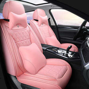Funda de asiento de coche de alta calidad, de cuero rojo, personalizada, Beige, accesorios de Interior para Toyota - Product Image 4