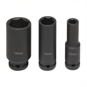 Fervi <b>Impact</b> <b>Socket</b> Wrench <b>Set</b> 10mm 12mm 13mm <b>Deep</b> Drive Tools - Product Image 2